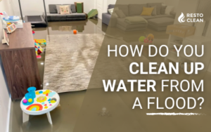 How do you clean up water from a flood?